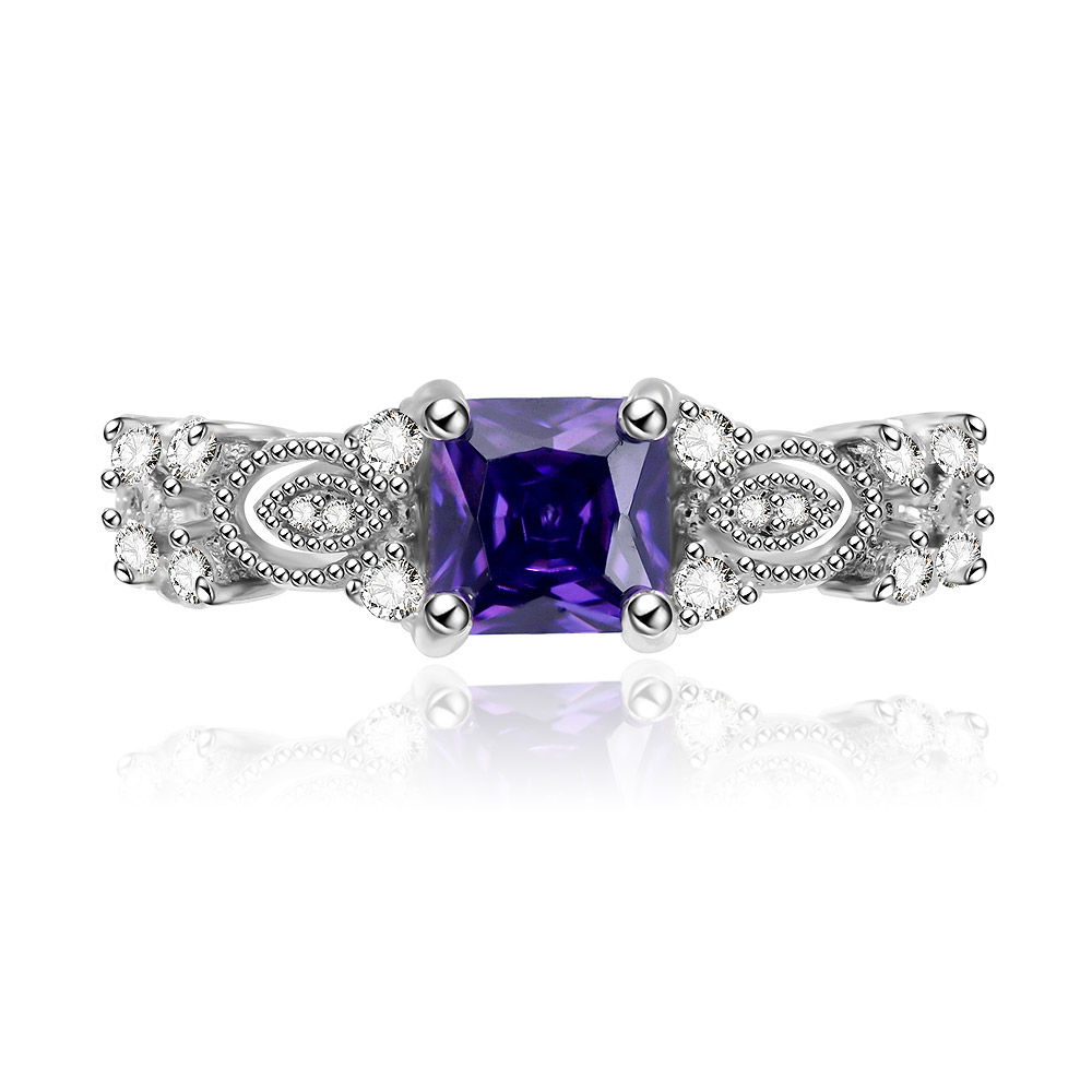 Purple Amethyst Square Ring